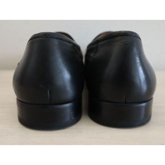 Domani 18-1000 Men's Sz 11M Black Woven Round Toe Dress Slip-On Loafers - Picture 3 of 8